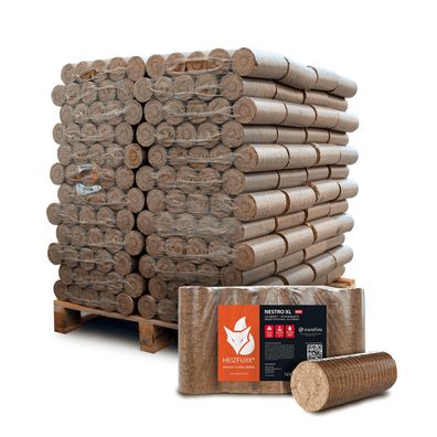 Heizfuxx Nestro XL Red Holzbriketts Hartholz 10kg x 96 Gebinde 960kg Palette