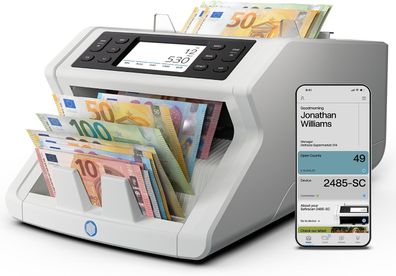Safescan 2485-SC Geldzählmaschine - Banknotenzähler Banknoten Wertzähler