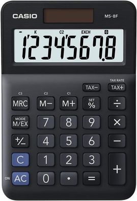 Casio Tischrechner MS-8F, 8-stellig, Steuerberechnung, Währungsumrechnung, Vorzeichen
