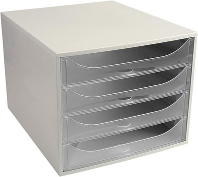 Exacompta 228323D Ablagebox Office mit 4 Schubladen für DIN A4+ Dokumente. Ecobox mit