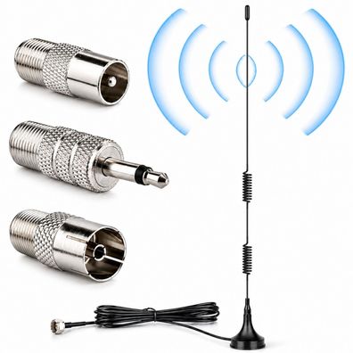 O56C DAB/UKW Antenne 7dBi + 3m Kabel Und Magnetfuß Für Klaren Radioempfang Auto