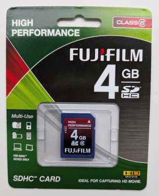 NEU: Fujifilm 4GB SDHC High Performance SD Class 4 GB Fuji