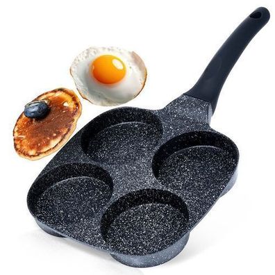 Eierpfanne aus Granit mit 4 Mulden, BLACK LINE, 19 x 19 cm
