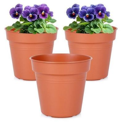 Runder Kunststoff-Gartentopf 13 cm 3 Stück