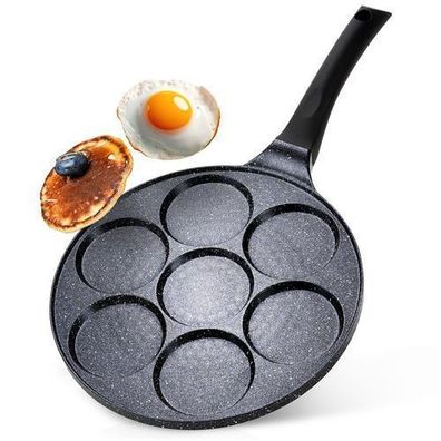 Granit-Eierpfanne mit 7 Mulden, BLACK LINE, 26 cm