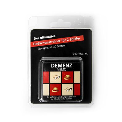 Demenz Memo | Satirisches Gedächtnisspiel | 4 Karten, 2 Motive