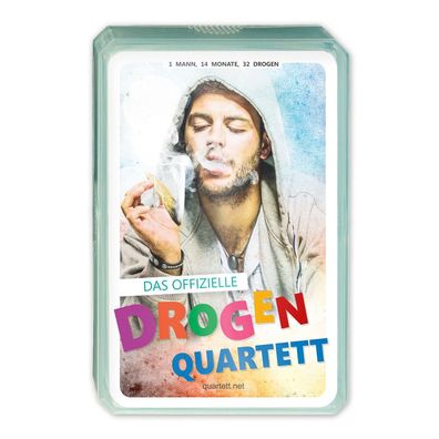 Drogen Quartett | 32 Drogen | Satirisches Kartenspiel für Erwachsene