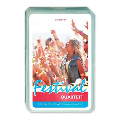 Festival Quartett | 32 Festivals und Partys | Kartenspiel für Festivalfans