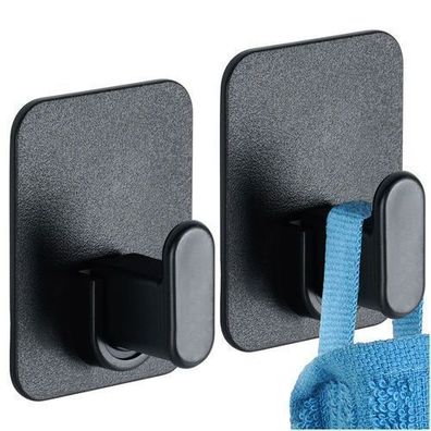 Hakenaufhänger selbstklebend schwarz 5x6,5 cm 2 Stück