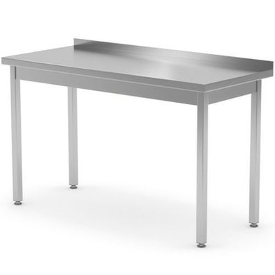Wandmontierter Stahlarbeitstisch mit Kante 100x70x85 cm - Hendi 812679
