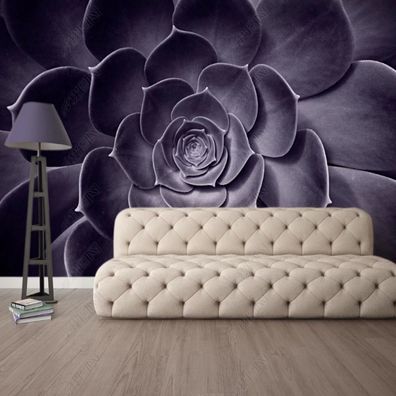 Fototapete XXL Dunkellila Blume - Elegante 3D-Blumen-Wandtapete in Violett 10988