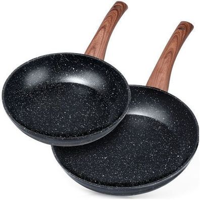 BLACK&WOOD Granit-Bratpfannenset 20/24 cm 2-teilig
