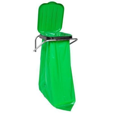 Wandmontierter Abfallsortierbehälter, grün - 120-Liter-Säcke