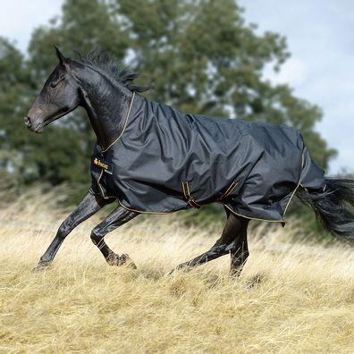 Bucas Irish Turnout Light 50g High Neck Weidedecke 1200D schwarz/gold