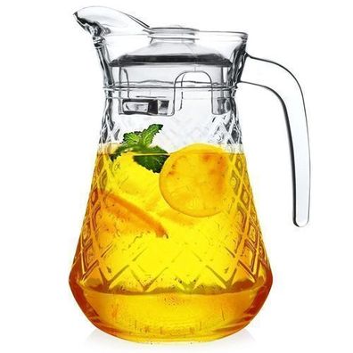 Glaskrug mit Deckel, 1,4 l