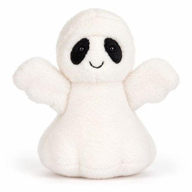 Jellycat Ghost Bob cremeweisses Plueschgespenst mit schwarzen Augen 19 cm