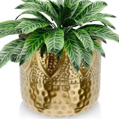 Goldfarbener Metall-Blumentopfüberzug 19x18 cm