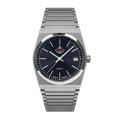 Ruhla Solar Uhr 4641M-3 Space Control medium 35mm, Datum, Metallarmband