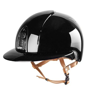 KEP Reithelm Cromo Smart Polish Polo-Schirm mit Beigen Kinnriemen