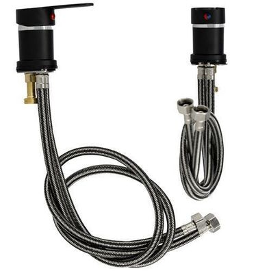 Mischbatterie für Friseur-Waschanlage Standard-Waschbeckenarmatur schwarz E03-WP047-B