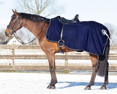 QHP Fleece-Ausreitdecke mit Ornament