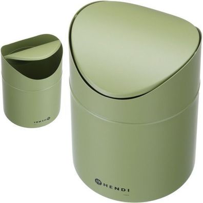 Mülleimer, Tischkorb mit Klappdeckel, 1,2 l - grün