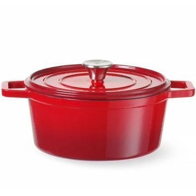 Emaillierter Gusseisentopf 3,7 l rot - Hendi 626832