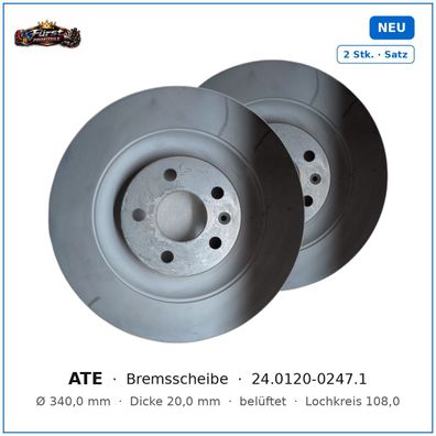 Bremsscheibe ATE 24.0120-0247.1 für Volvo XC90, Volvo C40, Volvo XC40 uvm