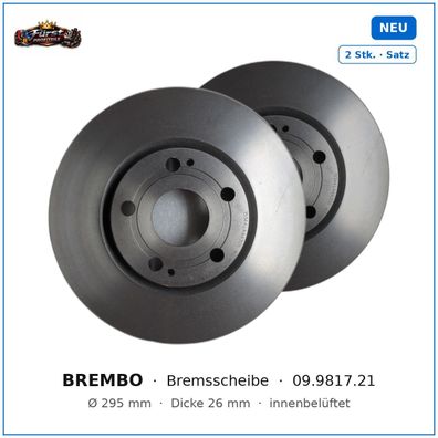 Bremsscheibe Brembo 09.9817.21 für Toyota Corolla uvm