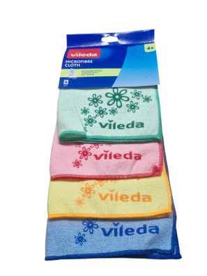 Vileda Mikrofasertücher 4er-Set, waschbar bis 60 °C