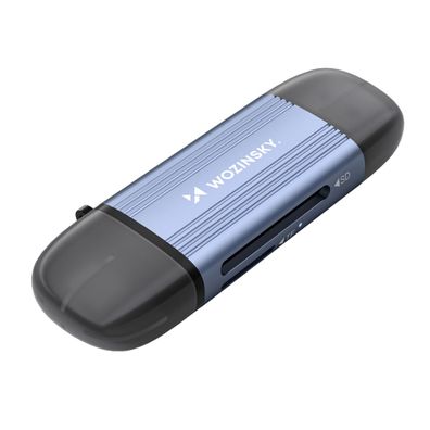 Wozinsky WCR-5G Kartenleser USB-C / USB-A 3.0 SD microSD Aluminium Grau