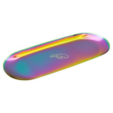 Hybrid - Edelstahlstopftablett / Drehtablett / Rolling Tray - Rainbow