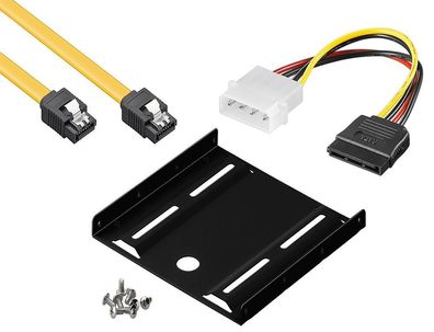 baytronic SSD Einbau-Kit für interne SSD/HDD inkl. Einbaurahmen für 6,4 cm inkl. SATA