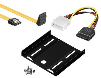 baytronic SSD Einbau-Kit für interne SSD/HDD inkl. Einbaurahmen für 6,4 cm inkl. SATA