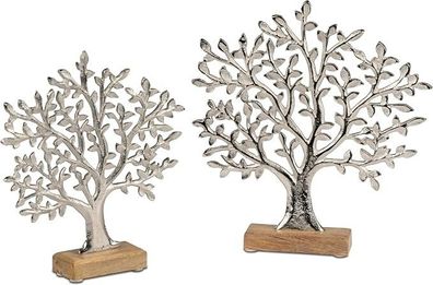 formano Lebensbaum 32cm 1x Aluminium Mangoholz Deko Baum