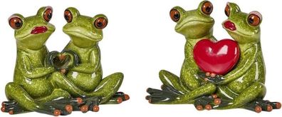 formano Froschpaar mit Herz 2er Set 12 cm handbemalte Dekofigur