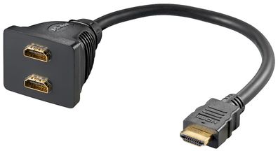 goobay HDMI Kabeladapter 2 x 19 polig HDMI Buchse auf 19 polig HDMI Stecker vergoldet