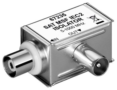 goobay Mantelstromfilter galvanische Trennung Koaxialstecker auf Koaxialkupplung (Bul