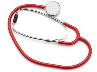 Flachkopf Stethoskop rot, für Arzt, Praxis, Krankenhaus