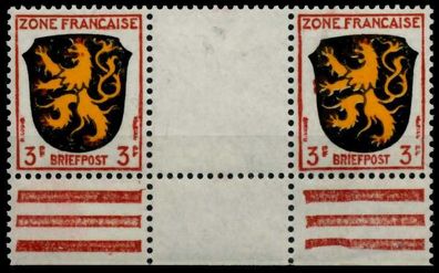 FRANZ. ZONE ALLG. AUSG. Nr 2bzZW postfrisch ZW-STEG PAA X7BD2A2