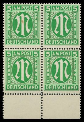 BIZONE AM-POST Nr 12-Fy postfrisch Viererblock URA X81B1EA