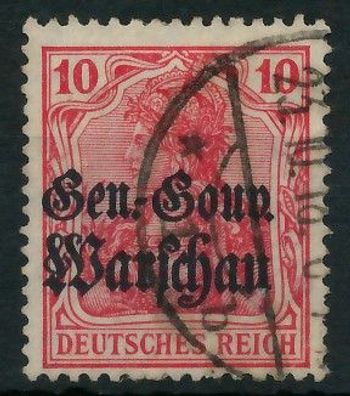 BES. 1WK D-POST IN POLEN Nr 10c gestempelt gepr. X443596