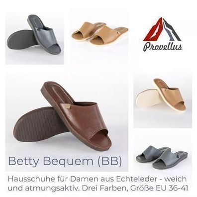 Damen Hausschuhe Rutschfest Slippers Echt Deutsches Merinoleder Bb/Cc