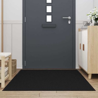 vidaXL Fußmatte Schwarz 115x200 cm