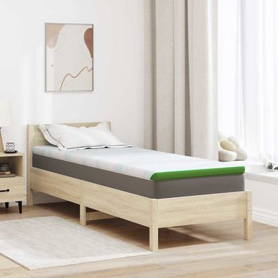 vidaXL Matratzenauflage Weiß und Grün 70 x 200 cm Jacquard Stoff