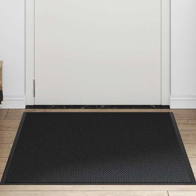 vidaXL Fußmatte Schwarz 90x120 cm