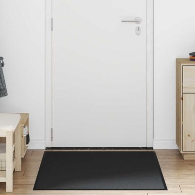 vidaXL Fußmatte 80x120 cm Schwarz