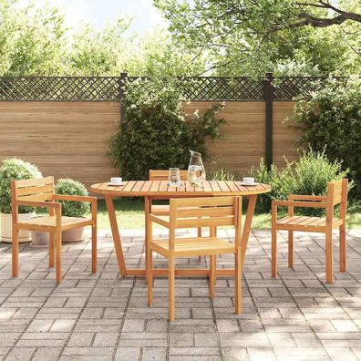 vidaXL Garten-Esstisch Oval 150x90x75 cm Massivholz Akazie
