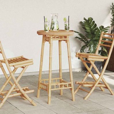 vidaXL Garten-Bartisch Rund Ø55x100 cm Bambus