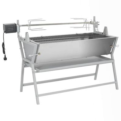vidaXL BBQ Grill mit Drehspieß Eisen und Edelstahl